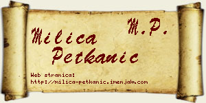 Milica Petkanić vizit kartica